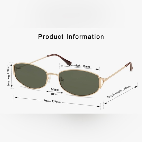 Appassal Retro Oval Sunglasses in Gold/Green (NWT) - Picture 2 of 8